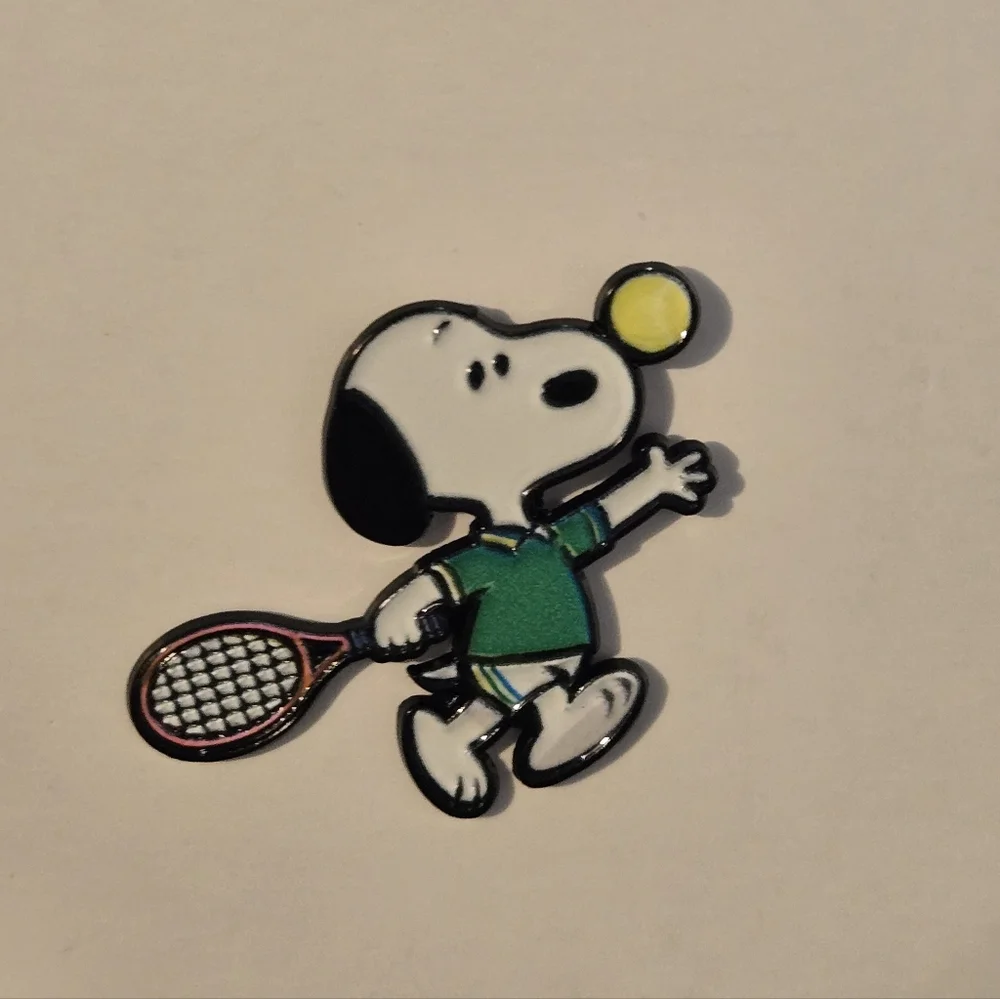 Snoopy Playing Tennis Pin